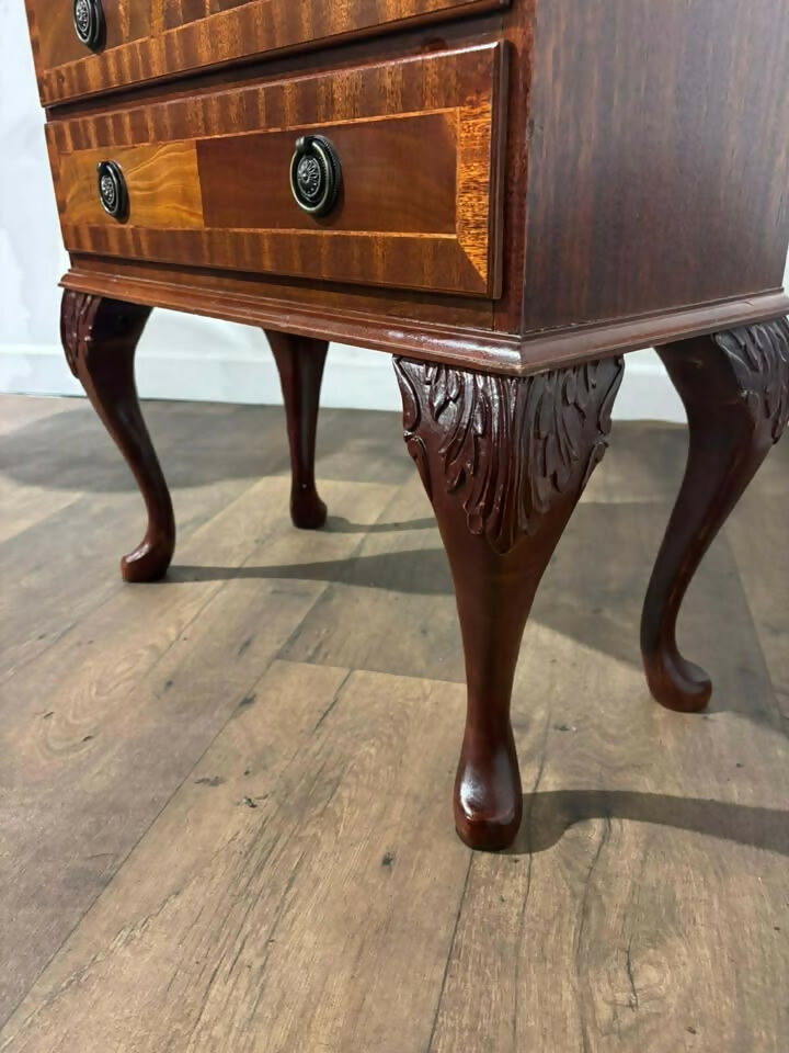 Reproduction Inlaid Mahogany Dwarf Chest
