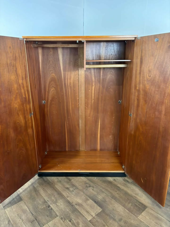 Mid Century Stag Teak Double Wardrobe
