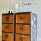 Upcycled Nightstands Set -Rustic Wood &Black | 3 Drawers Bedside Cabinets