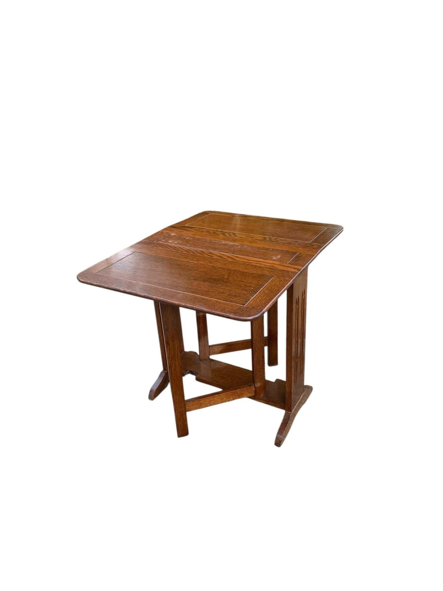 Art Deco Oak Drop-Leaf small side table