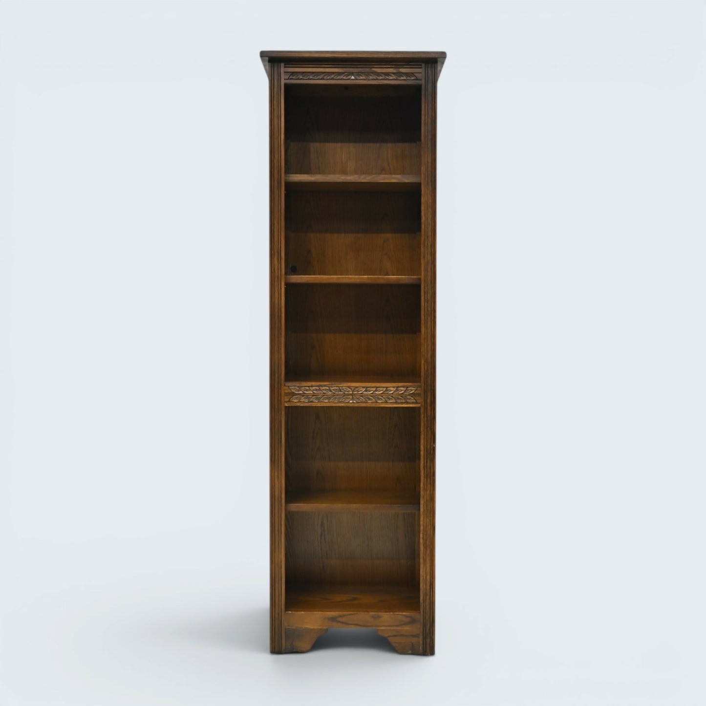 Old Charm Narrow Bookcase Finish 4 Shelves Light Oak Carvings FREE UK Delivery*