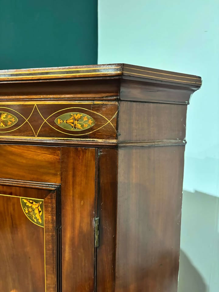 Victorian Mahogany Inlaid Corner Cupboard8