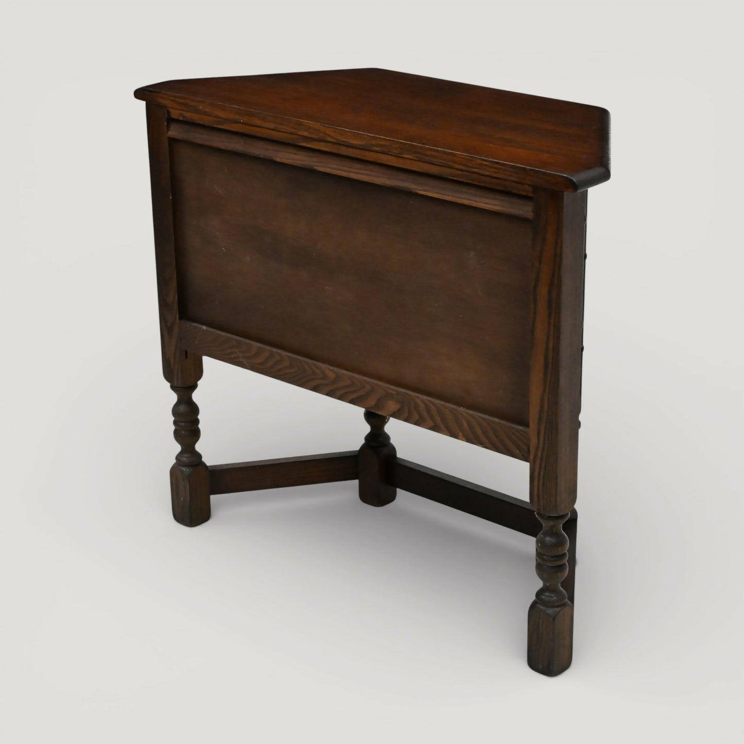 Old Charm Canted Table With Cupboard Hall Table In Tudor Brown FREE UK Delivery. SBR11120/3010E