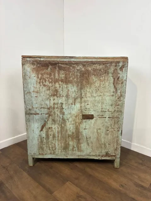 Rustic Reclaimed Wooden Light Blue Cupboard