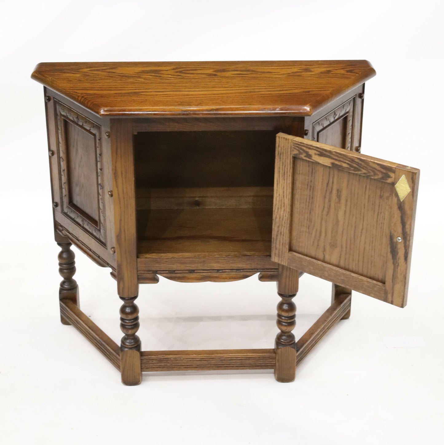 Old Charm Canted Table/Cupboard Light Oak Finish #1434 FREE UK Delivery*. SBR9688/2110D