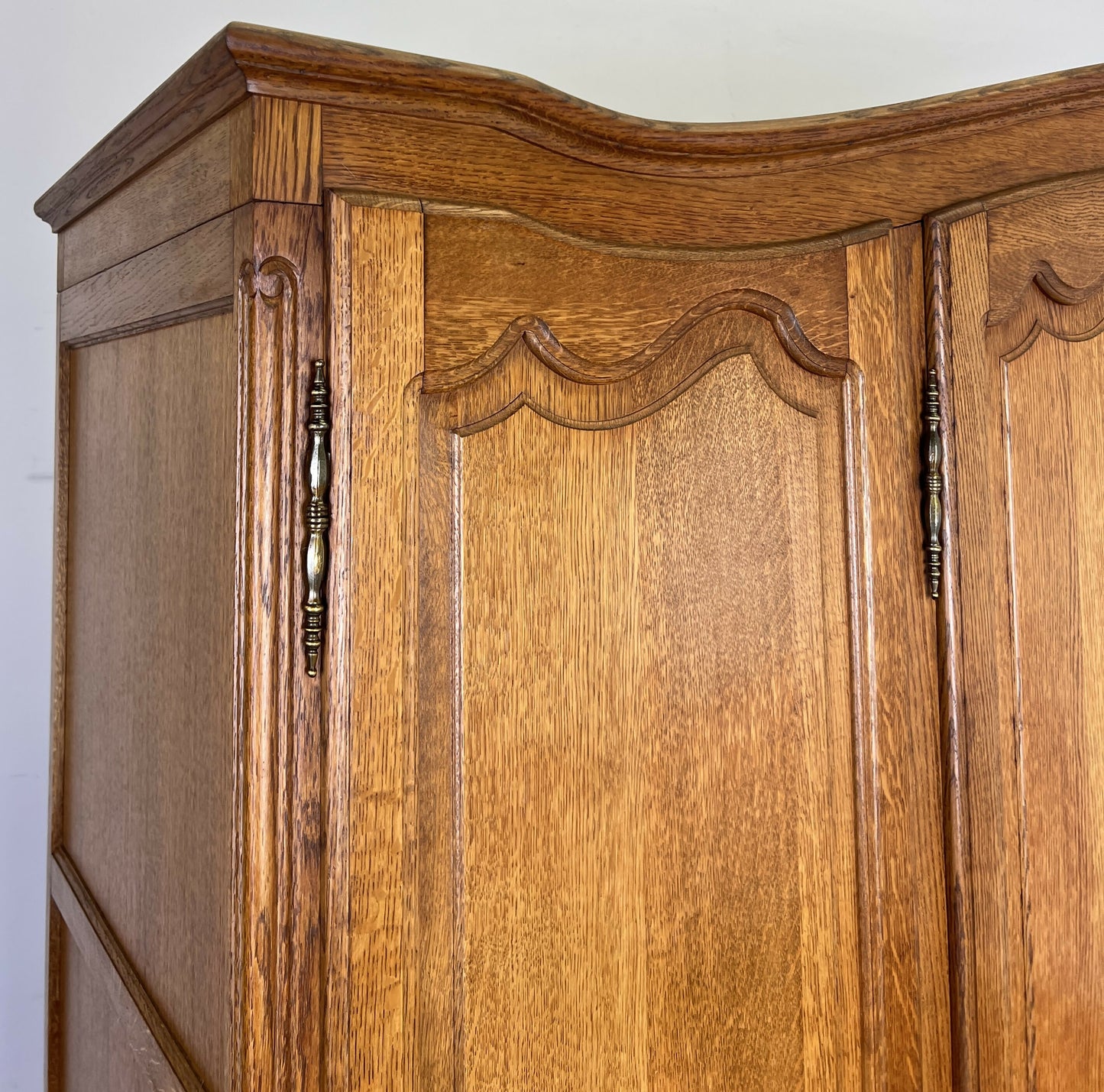 Wardrobe Vintage French Louis XVI Style Oak Four Door Carved Armoire LOT 6401