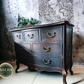 Sold*Modern Style Sideboard Chest of Drawers with Ombre Green Blue and Orange.