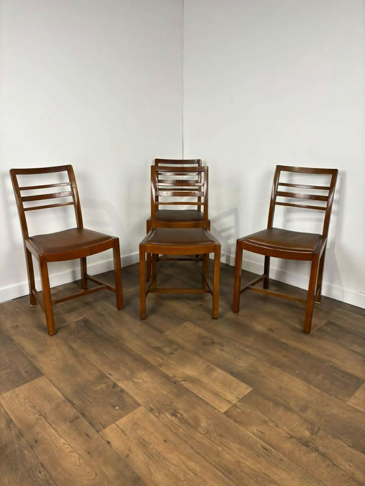 Set Of Four Mid Century Oak Dining Chairs