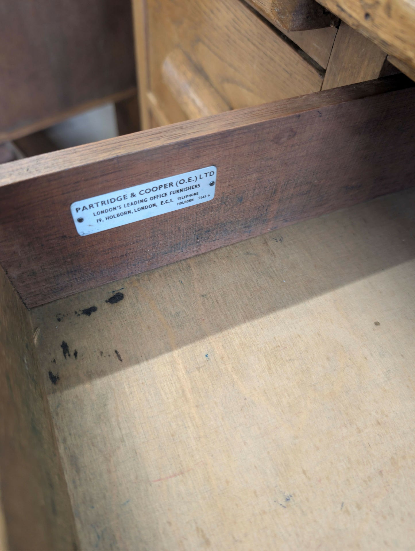 Vintage Oak Office Desk by Partridge & Cooper