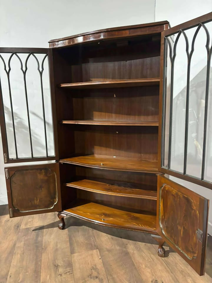 Vintage Mahogany Glazed Bookcase