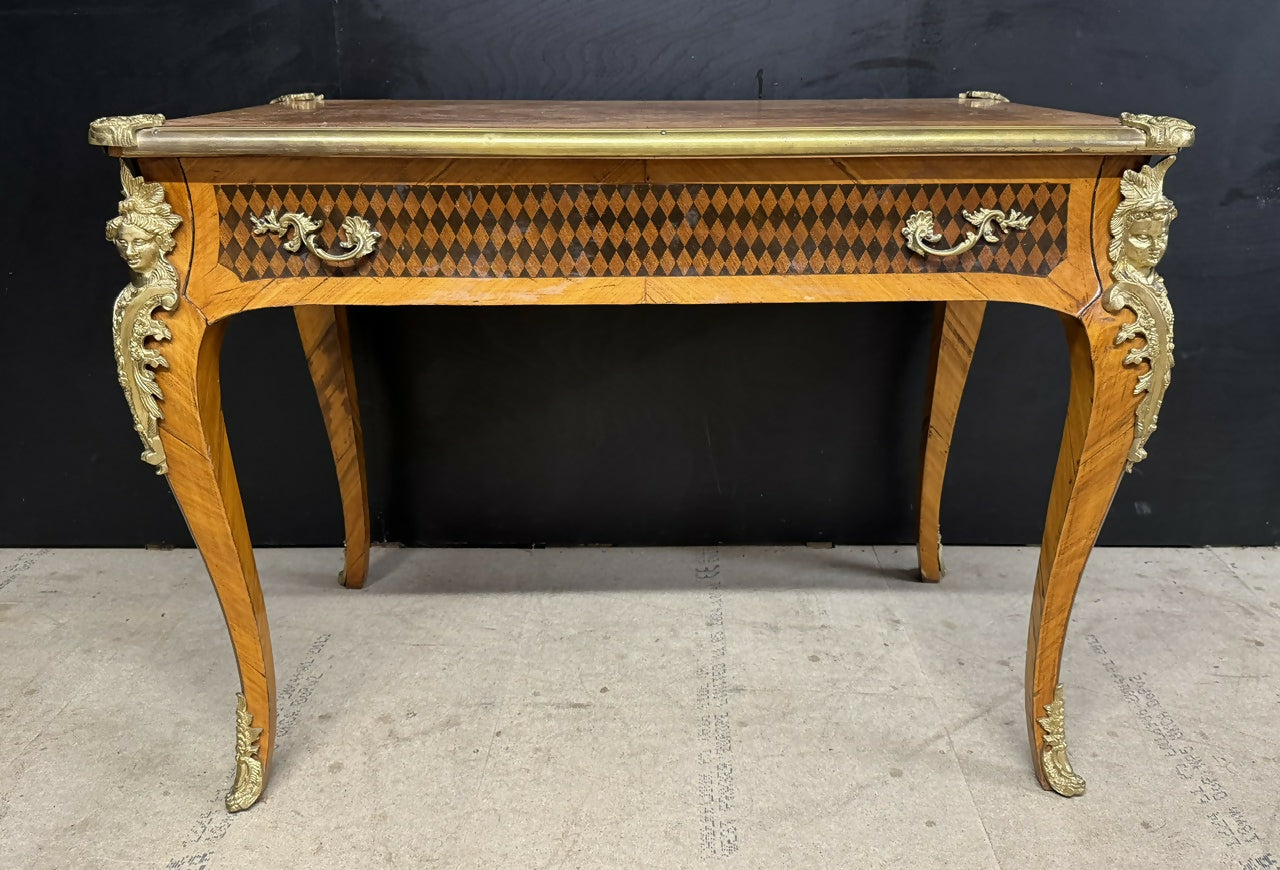 Fine French Marquetry Bureau Plat