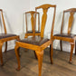 Vintage Set Of Four Honey Oak Dining Chairs