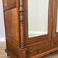 Wardrobe Antique French Oak Two Door Mirrored Carved Armoire Cabinet LOT 6153