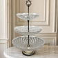 Bomboniere Vintage French Crystal Cut Three Tier Serving Cake Stand LOT 6439