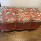 Mid century Ottoman living restored. Brick red chalk paint. Original gold trim. Matching new fabric