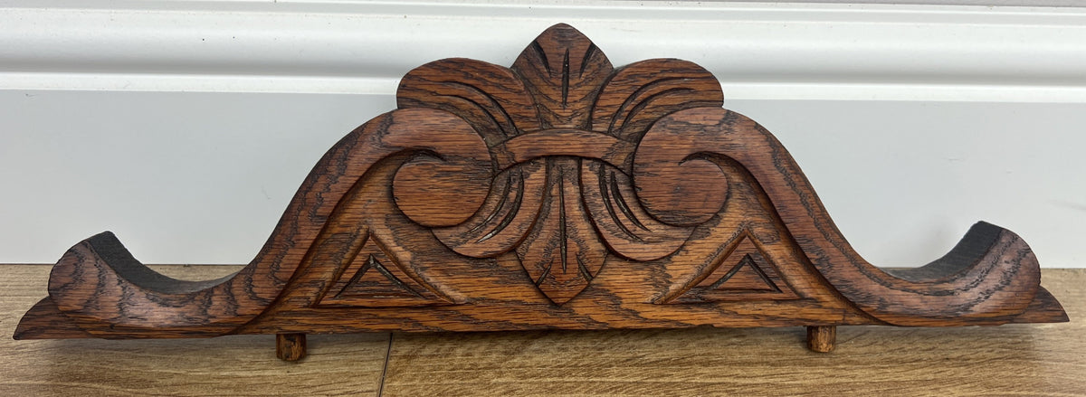 Pediment Antique French Style Oak Carved Decorative Furniture Mount LOT 6548