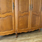 Wardrobe Vintage French Louis XVI Style Oak Four Door Carved Armoire LOT 6495
