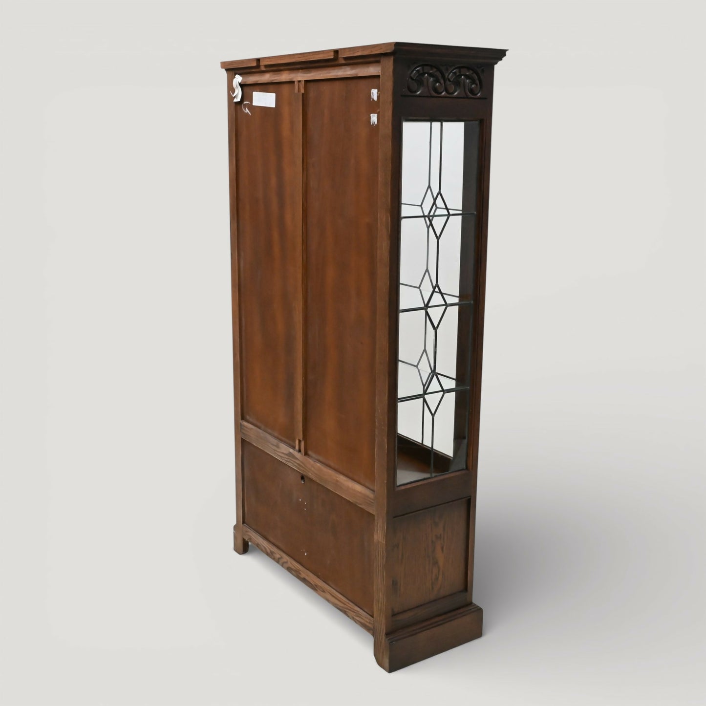 Old Charm Display Cabinet With Cupboard 3 Shelves Tudor Brown FREE UK Delivery*. SBR11110/2910E