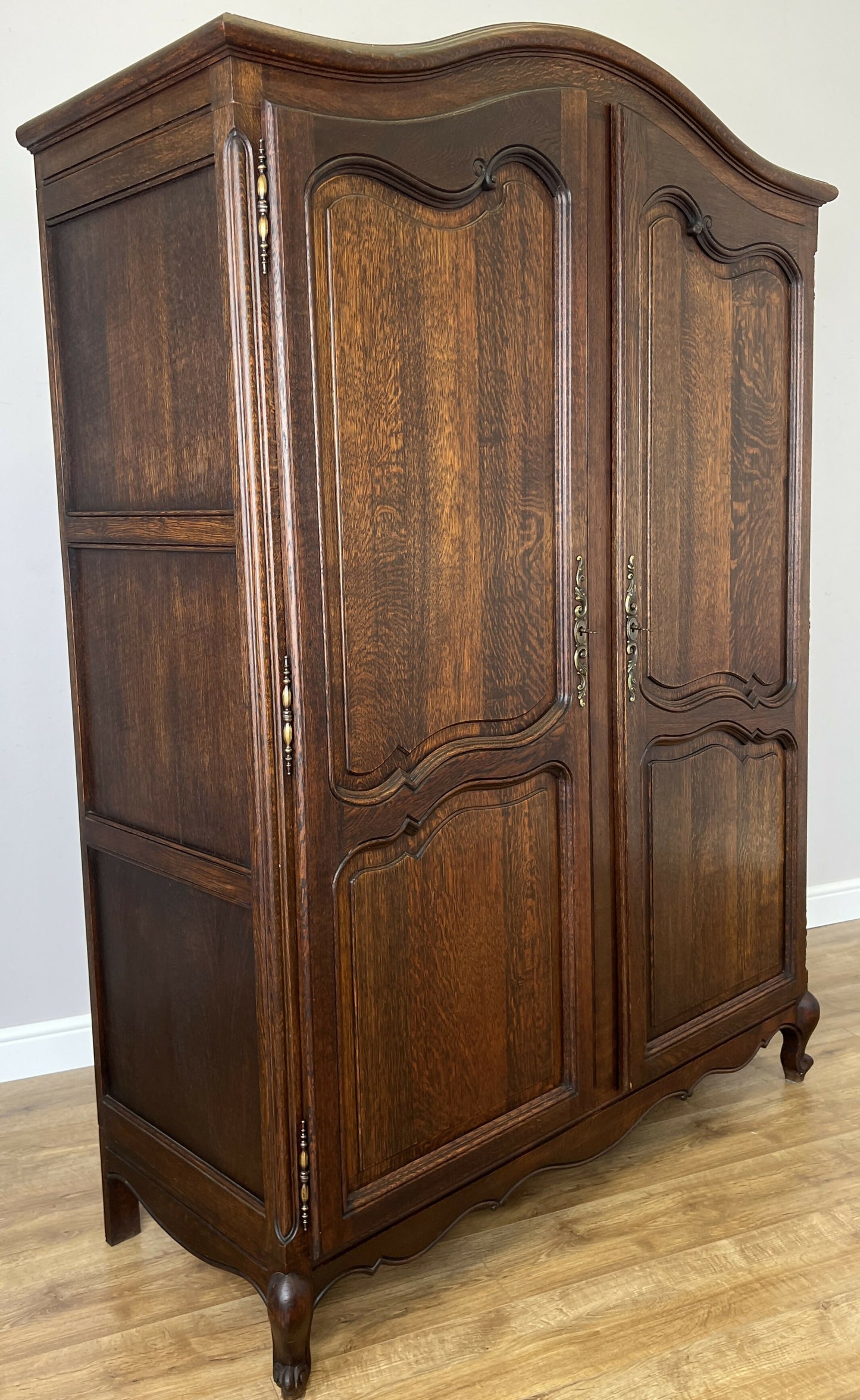 Wardrobe Antique French Louis XVI Style Oak Two Door Carved Armoire LOT 6465