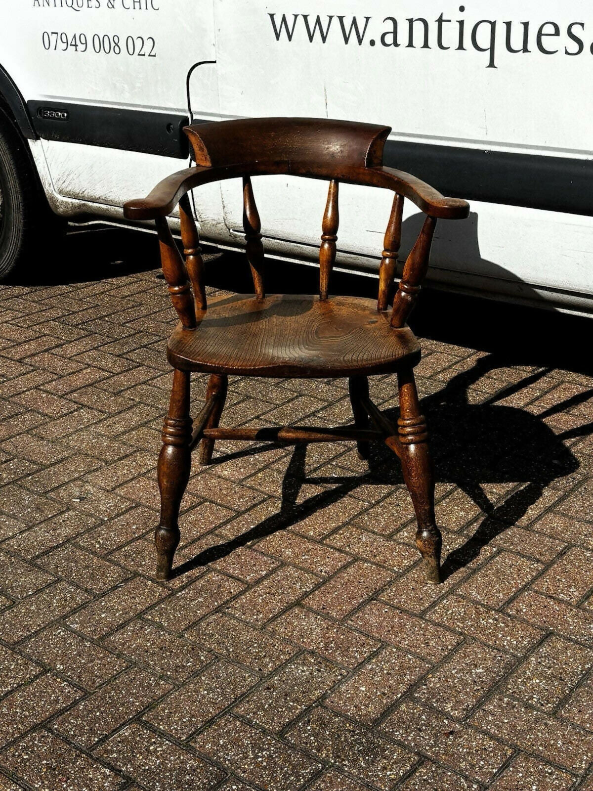Victorian Vintage Fireside Armchair, Turned Legs.