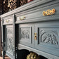Blue Vintage Carved Sideboard