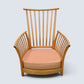 Ercol Piccola Easy Chair Light Orange Upholstery Light Finish FREE UK Delivery*