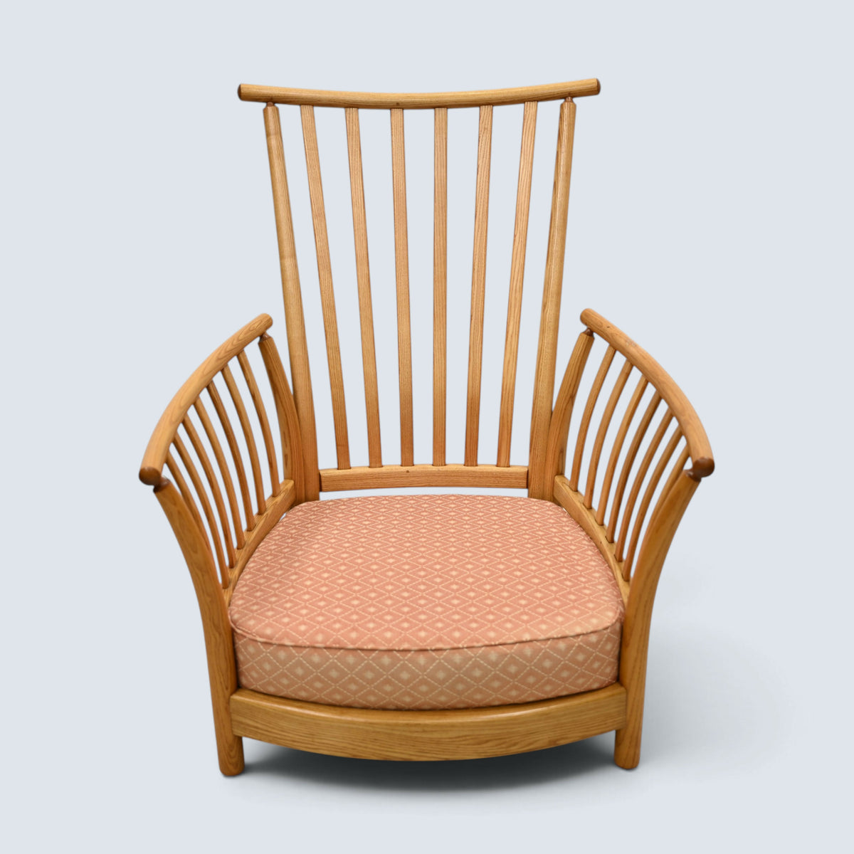 Ercol Piccola Easy Chair Light Orange Upholstery Light Finish FREE UK Delivery*