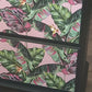 Chest of Drawers. Dark Green and Pink Leaf Print. Upcycled Painted Bedroom Furniture