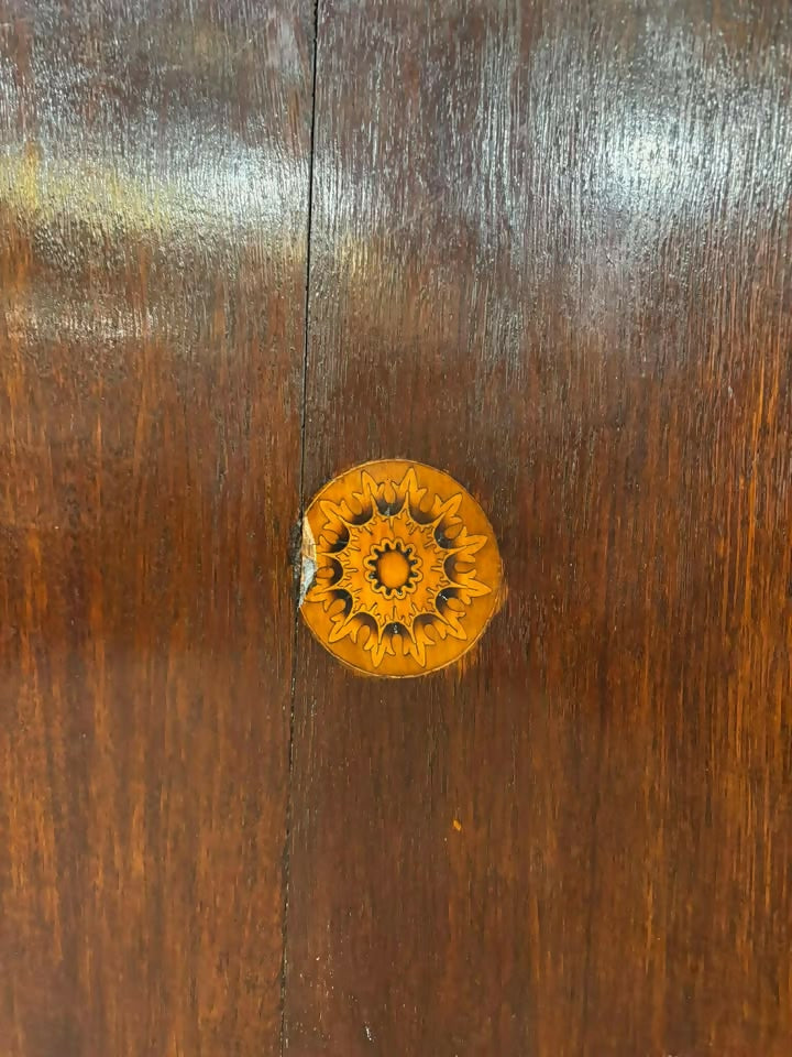 Antique Inlaid Corner Cupboardl