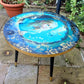 Decoupaged Alice in the Rabbit Hole Coffee Table Upcycled from Old Bar Table