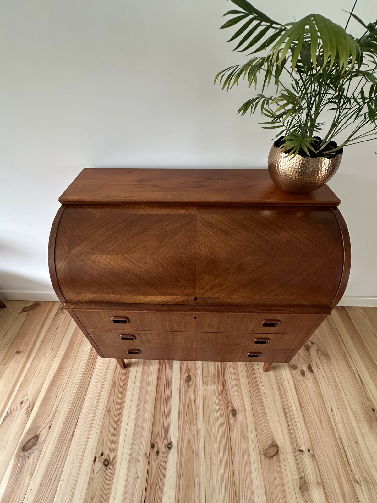 Mid Century Teak Swedish Rolltop Bureau By Egon Ostergaard