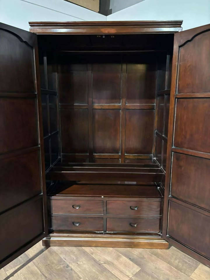 Oriental Style Two Door Mahogany Wardrobe