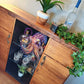 Upcycled / Restored Decoupaged Black Cabinet with Octopus Design, Glass Shelves and Storage