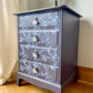 Hand Painted Stag Minstrel Bedside Table with Hand Painted Floral Design