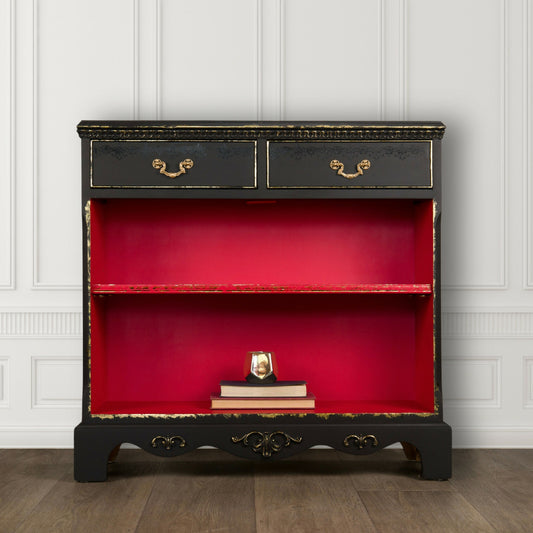 Upcycled Vintage Bookshelf Console Cabinet