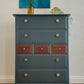Stag Minstrel Chest of 7 Drawers upcycled in two tones Midcentury Modern