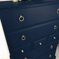 Stag minstrel navy blue tallboy chest of drawers