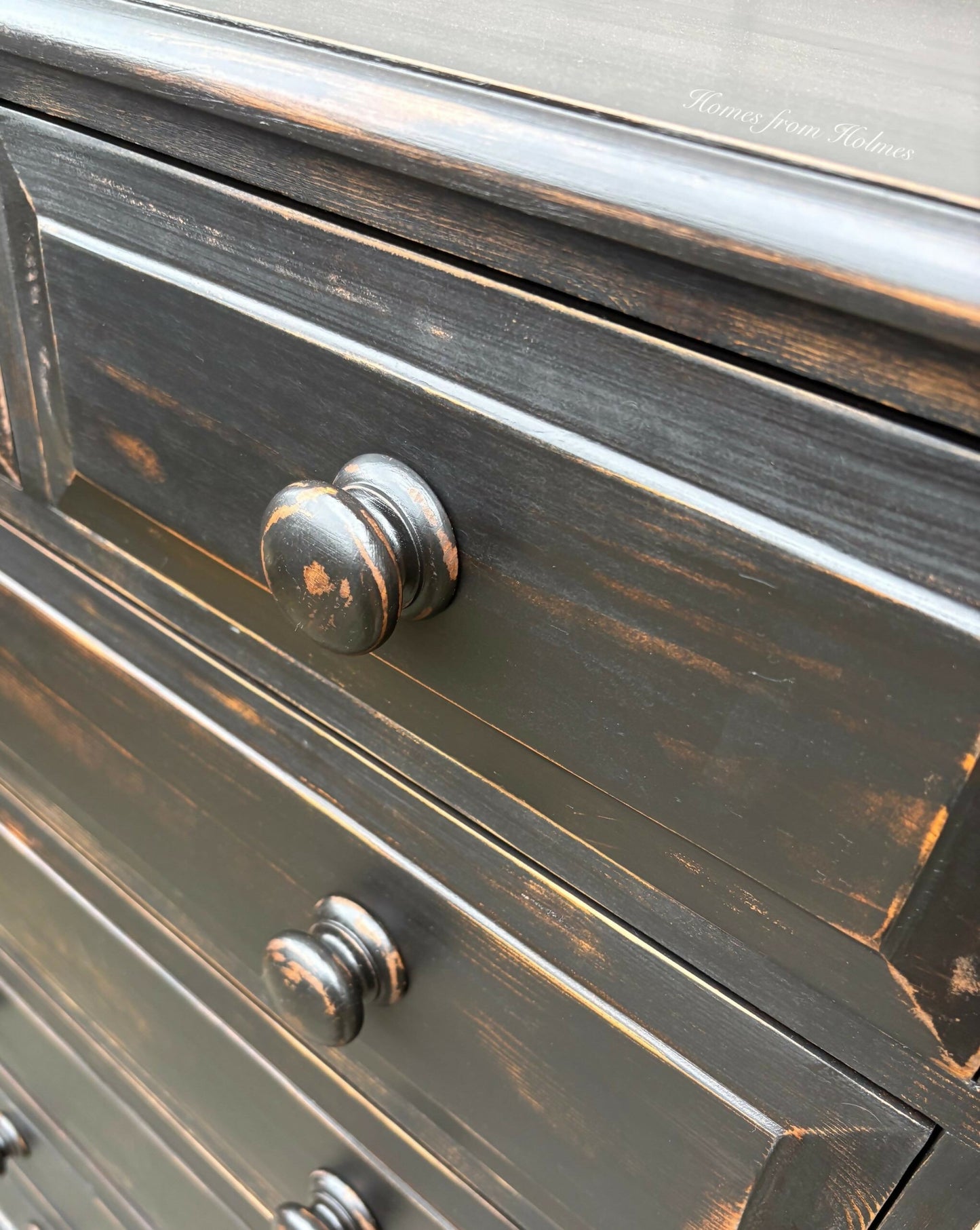 Solid pine handmade chest of drawers / industrial drawers / rustic drawers / farmhouse drawers / black drawers / aged chest of drawers /