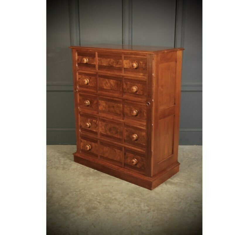 Late Victorian Walnut Tallboy Chest Of Drawers