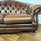 Thomas Lloyd Brown Leather Chesterfield Style Sofa