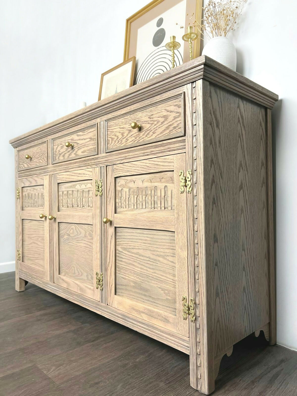 Light Wood Vintage Boho Rustic Sideboard