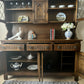 Stained Oak Dresser by Webber Furniture: Leaded Glass Display