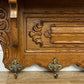 Coat Rack Vintage French Oak Wall Mounted 6 Hooks Carved Rack Hanger LOT 6304