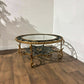 Ornate Reproduction Glass Topped Gilt Metal Framed Centre Table