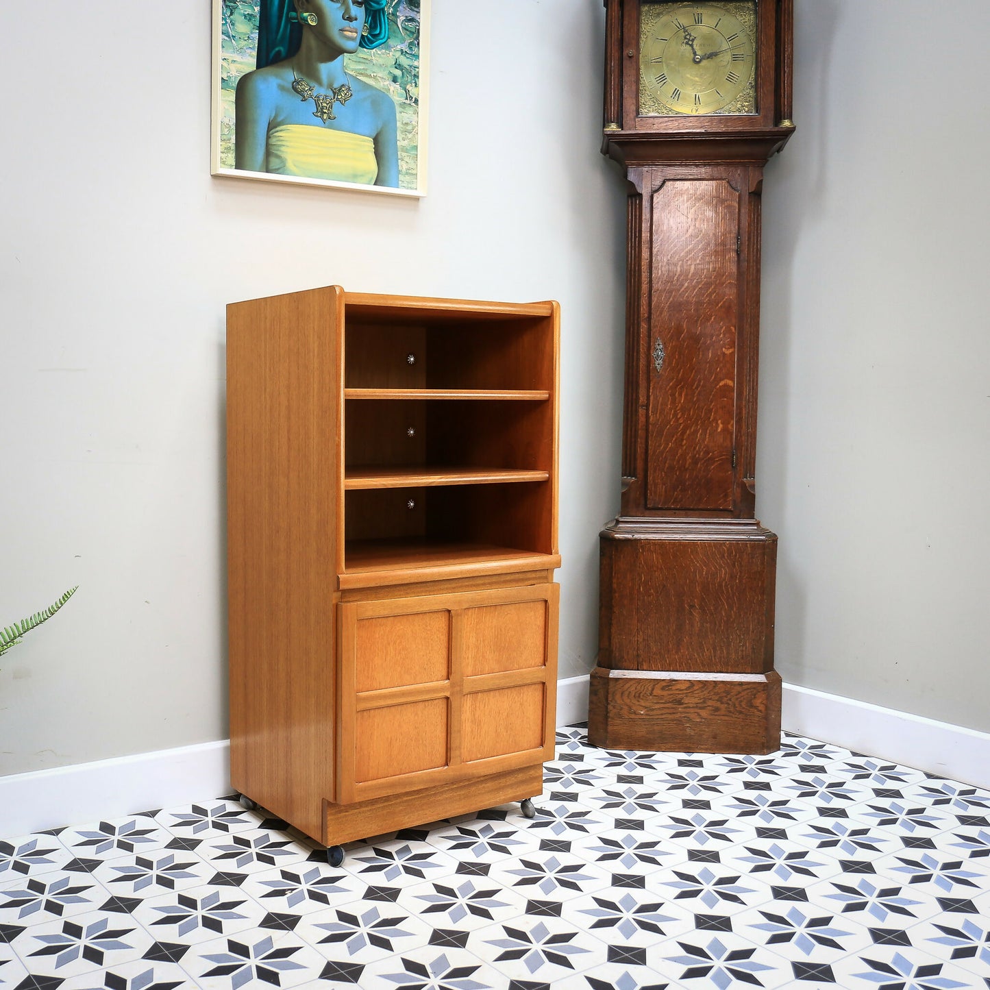 Nathan Hi Fi Media Vinyl Cabinet in Teak Mid Century