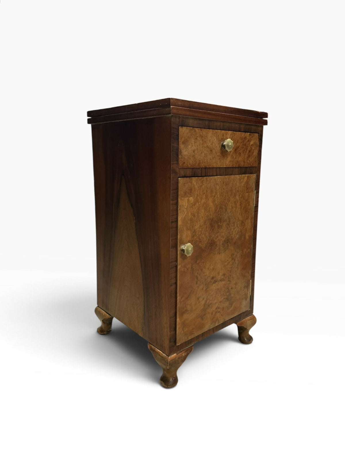 Antique Walnut Deco bedside cupboard