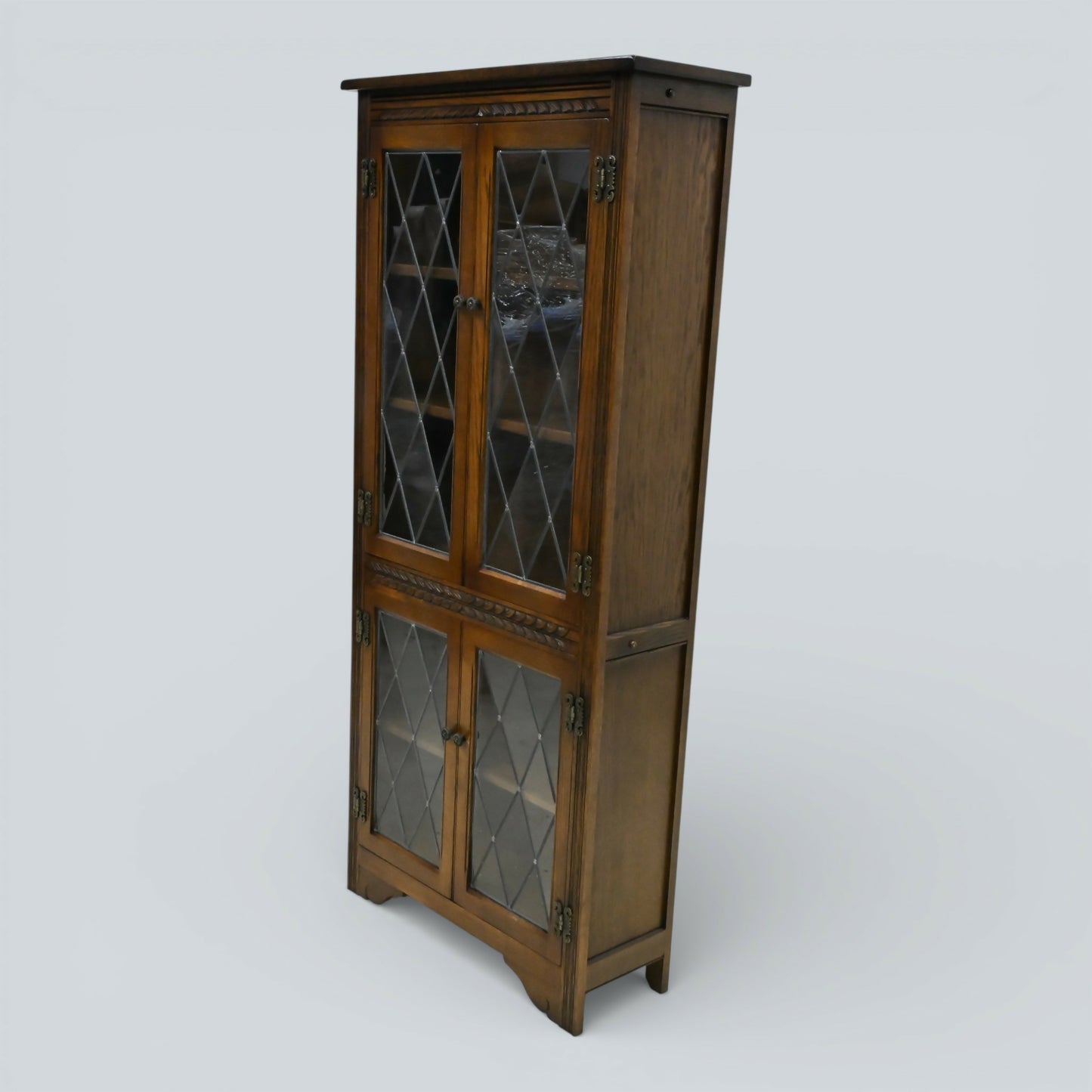 Old Charm Tall Bookcase Display Cabinet 4 Shelves Light Oak FREE UK Delivery*