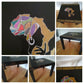Black table with stunning African woman/map feature -Giving furniture a second life with soul