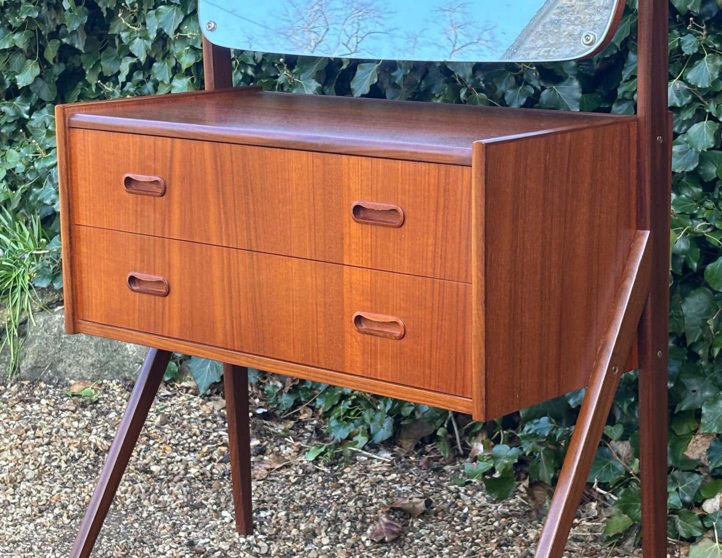 Vintage 1960's Danish Teak Vanity Table