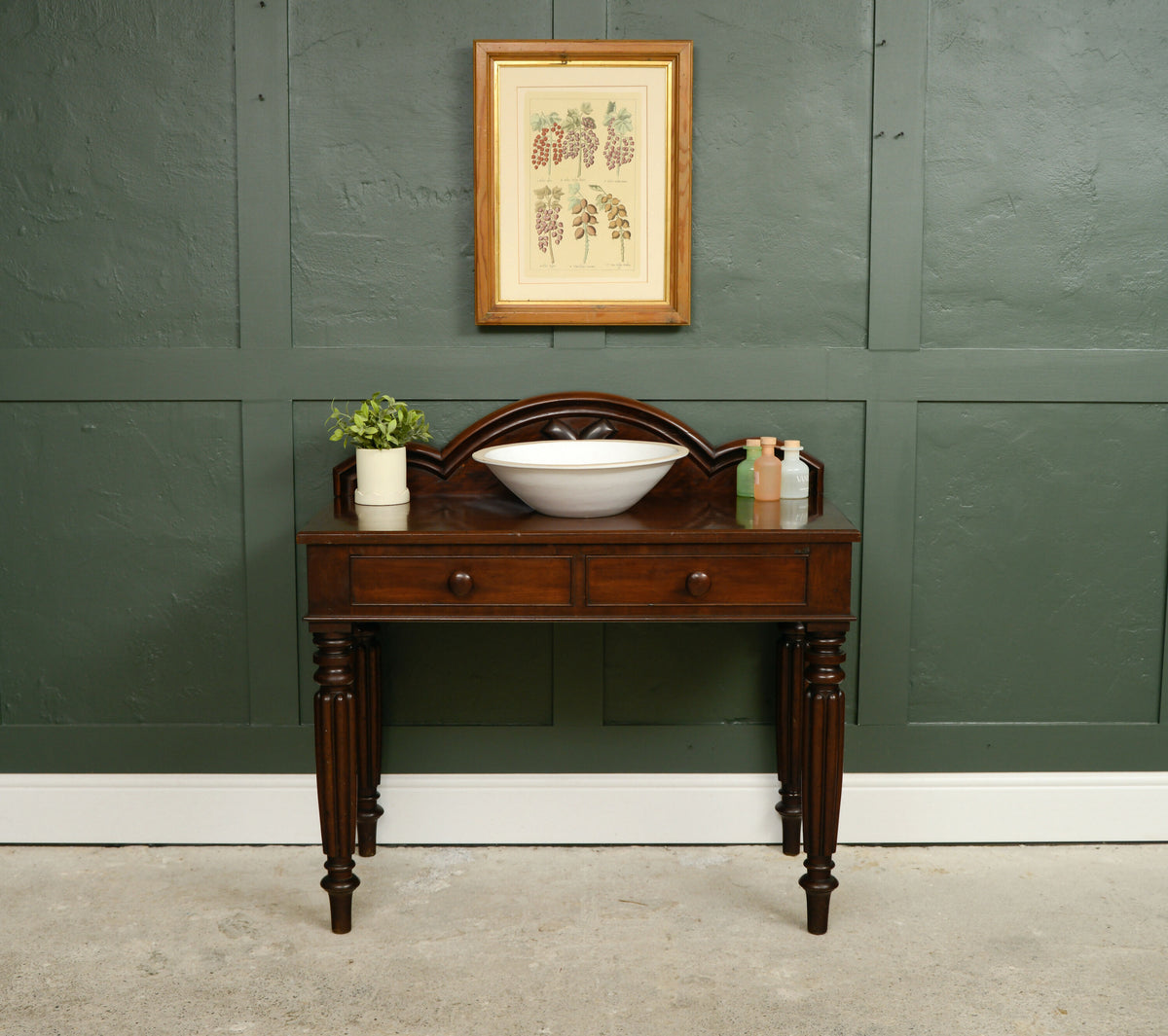 Victorian Mahogany Hall Console Table - Washstand - Bathroom Vanity Converison?